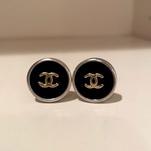 Chanel CC Button Clip-On Earrings